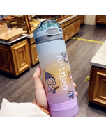 Cartoon girl straw cup fresh frosted gradient scale plastic cup portable cup