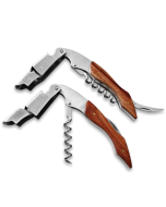 2 pieces for sale Professional multifunctional portable screw wooden handle double steel head wine bottle opener