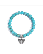 Butterfly Women's Beaded Bracelet with Turquoise in Ethnic Style