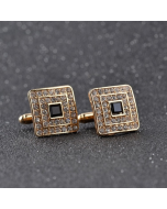 Classic Luxury Rhinestone Crystal Square Custom Enamel Men's Cufflinks for French Shirts, Wedding Jewelry