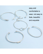 Leaf-Design Diamond-Studded Adjustable Bracelet with Circle and Herringbone Pattern