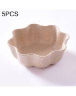 5 PCS Creative Plum Shape Dishes Wheat Straw Seasoning Dish Snack Plate Chili Sauce Ketchup Dressing Salt Dish,Size:7x7x2.5cm(Beige)