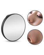 Magnifying small round mirror, makeup mirror with suction cup, 8.8cm magnifying makeup mirror, style: black 10 times
