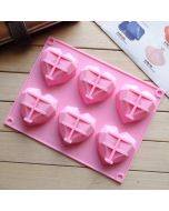 6-piece heart-shaped silicone mold for baking mousse cake DIY silicone mold
