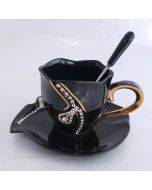 Diamonds Design Coffee Mug Creative Gift Lovers Tea Cups 3D Ceramic Mugs with Rhinestones