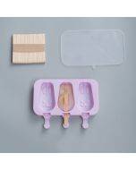 Silicone cartoon children's homemade ice cream popsicle mold set with wooden sticks
