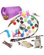 28 piece set of pet cat toys, feather mice, cat teaser channel, sisal ball, grinding teeth toys