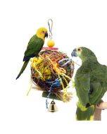 2 in 1 Parrot Toy Sepak Takraw Paper Brushed Grass Bite Ball