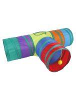 Cat Rainbow Three-Way Tunnel Interactive Cat Toy Foldable Cat Channel(Rainbow)