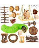 Hamster toy pet rabbit, Dutch pig, parrot playing with grinding teeth wooden toy