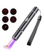 USB Rechargeable Laser Pattern Funny Cat Flashlight With Woods Purple Light Detection Lamp(Black)