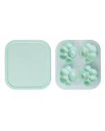 Household Cat Paw Shape Creative Silicone Ice Box Ice Cube Mold Ice Hockey DIY Food Supplement Box with Lid(Vegetation Green)