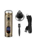 Men's nose trimming + shaving two-in-one ordinary motor mini shaver (bronze)