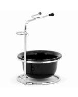 Men's facial cleaning and shaving brush alloy bowl rack set (rack+bowl)