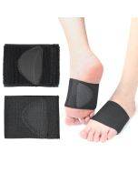 2 pairs sold, flat foot arch support half pad, elastic bandage midfoot pad (black S (size 35-38)