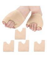 1 pair sold, threaded U-shaped forefoot pad, bunion corrector socks, size: L (skin color)