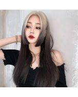 Middle part princess cut full head set long hair