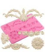 CF394 cake border floral sugar flipping silicone mold