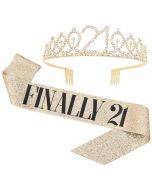 WM-02 Crystal Diamond Birthday Party Wedding Updo Crown, Color: Gold 21