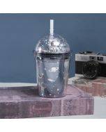 420ml Space Straw Cup Plastic Double Layer Water Cup