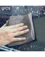 Three pieces of glass, car, and car cleaning cloth without leaving any marks