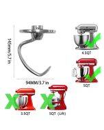 Suitable for KitchenAid 5QT dough hook chef machine stainless steel accessories