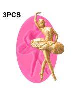Selling 3 pieces of A040 flipped sugar cake, silicone mold, dance girl cake, biscuit decoration
