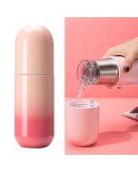 Shoke Portable Mini Insulation Cup 316 Stainless Steel Capsule Cup, Capacity: 280ml(Red Gradient)