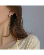Shell double layered earrings with diamond earrings6