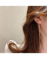 Shell double layered earrings with diamond earrings13