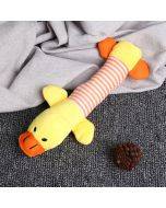 Animal cute long striped plush sound making pet toy (striped duck)