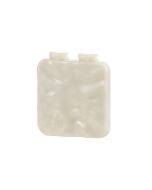 Desktop stand-up mini electroplated makeup mirror double-sided mirror for women (beige)