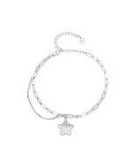 BSB137 925 Sterling Silver Sparkling Star Bracelet