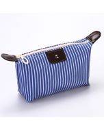 Striped Dumpling Cosmetic Bag Travel Folding Toiletries Bag (Blue)