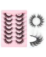 7 pairs/box of fake eyelashes, natural and dense 3D mink hair, elongated eyelashes M390
