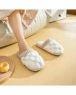 Autumn and winter women's cotton slippers Women home couples indoor floor drag non-slip warm fluffy slippers