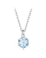 S925 Pure Silver Plated Platinum Blue Mosonite Necklace