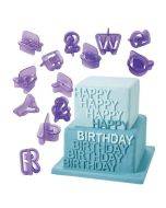 40 pieces/set of alphanumeric plastic biscuit molds, symbols for flipping sugar cake decoration and printing molds