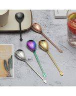 Stainless Steel Coffee Mixing Spoon Creative Musical Instrument Shape Spoon, Style:Lute