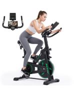 FORMILL DC002A Indoor Cycling Exercise Bike, 6KG Flywheel, Bluetooth App Compatible with Zwift, Kinomap & FitShow, Belt Drive, LCD Monitor, 150KG Max Load