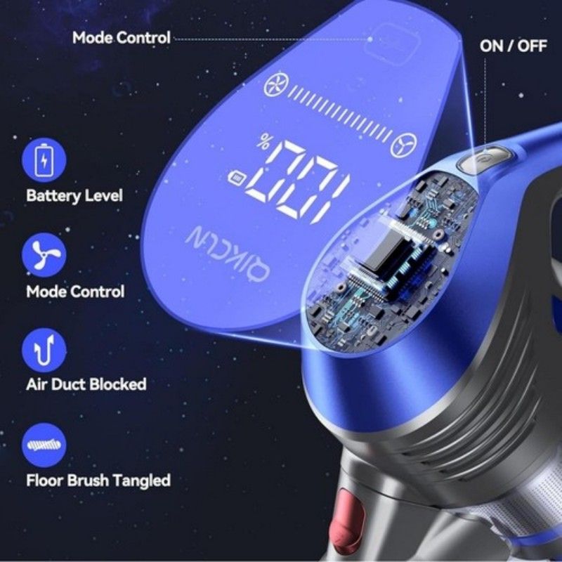 MOOSOO AC1 Cordless Stick Vacuum Cleaner, 28000Pa Suction, 40-Min Runtime, 120W Brushless Motor, 800ml Dust Cup, LED Display, Charging Dock & 5-Stage Filtration