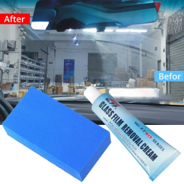 1-3pcs Glass Film Removal Cream, Car Glass Oil Film Cleaner, Car Windshield  Oil Film Cleaner Removal Cream With Sponge