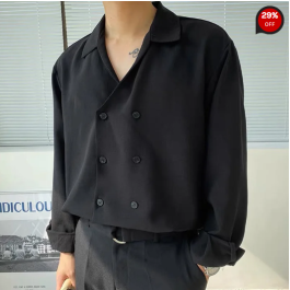 Casual Double-breasted Lapel Shirt
