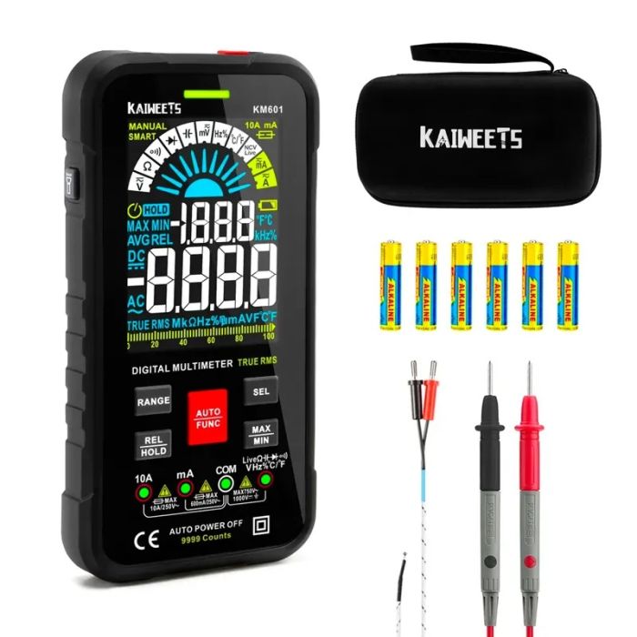 Kaiweets KM601 Digital Multimeter DC AC Voltmeter Ohm Volt Amp Test Meter Continuity Test Diode multimetro Voltage Tester