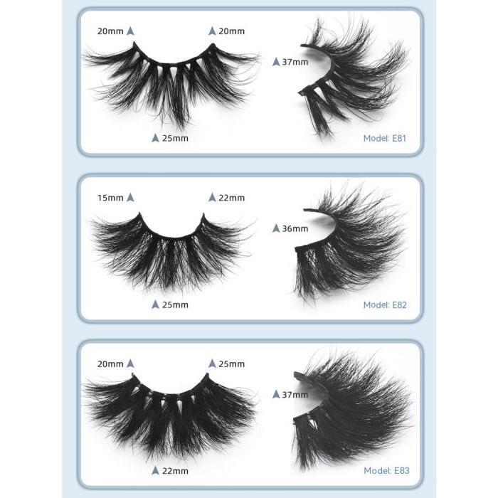Spot wholesale a pair of 25mm mink hair false eyelashes European and American thick style E series 3d mink hair false eyelashes