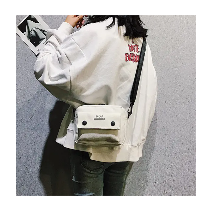 Women Canvas Hip-hop Mini Shoulder Bag Crossbody Bag