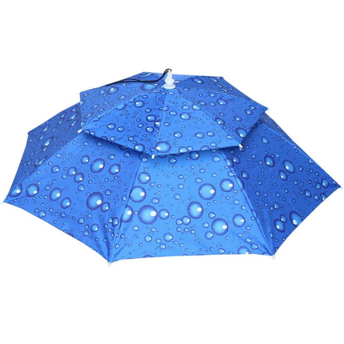 Double-layer umbrella cap sunny and rainy outdoor fishing umbrella sun hat tea hat bucket hat umbrella folding large head umbrella cap