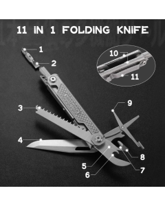 SWISS TECH 11 In 1 Mini Multitool Folding Knife EDC Outdoor Pocket Portable Knife Outdoor Camping Survival Equipment