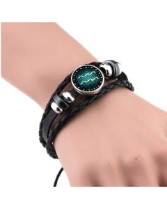 Handwoven beaded vintage DIY bracelet Constellation leather punk bracelet