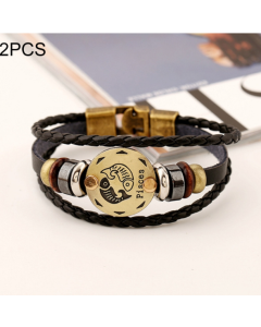 Korean Zodiac Braided Leather Bracelet Popular Male and Female Student Couple Bracelet Jewelry